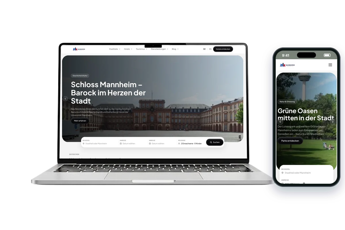 Mannheim Interaktiv website on desktop and mobile